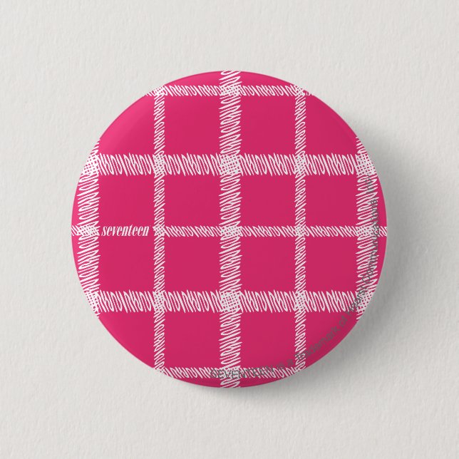 Karierte Magenta Button (Vorderseite)
