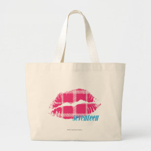 Karierte Magenta Jumbo Stoffbeutel