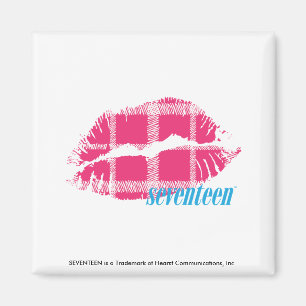 Karierte Magenta Magnet