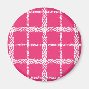 Karierte Magenta Magnet