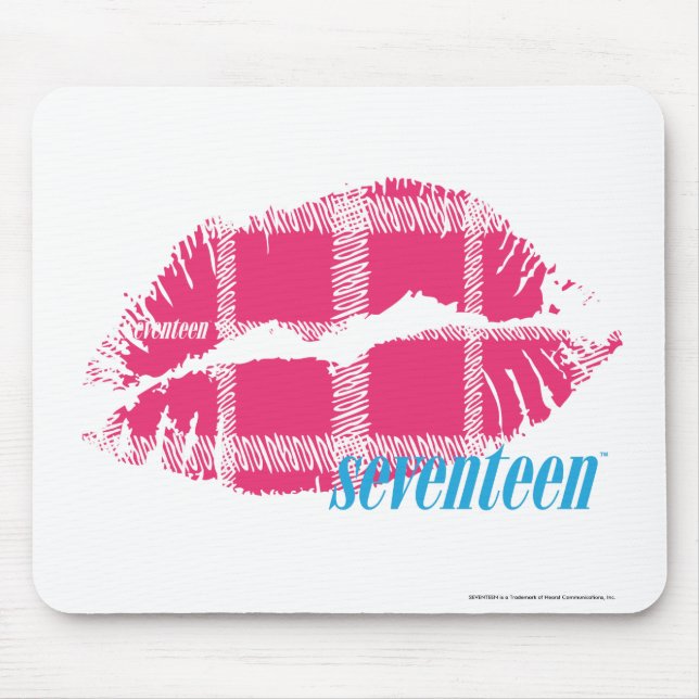 Karierte Magenta Mousepad (Vorne)