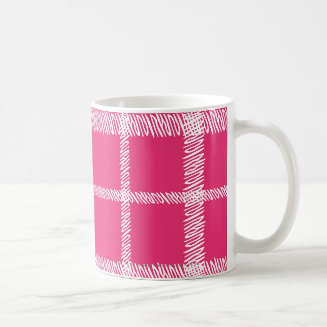 Karierte Magenta Tasse (Rechts)