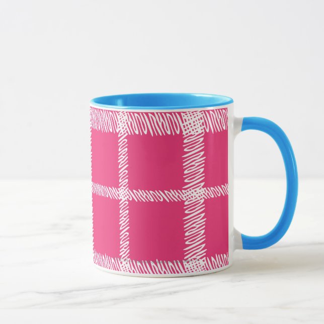 Karierte Magenta Tasse (Rechts)