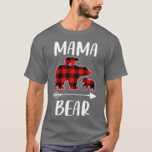 Karierte Matching Family Outfits, Funny Mama Bear T-Shirt