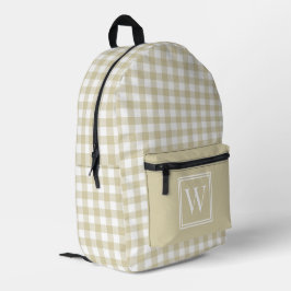 Karierte Monogram für den Gingham-Karo in Beige un Bedruckter Rucksack