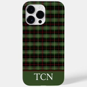 Karierte Monogramm-Anfangsbuchstaben Rot Grün Schw Case-Mate iPhone 14 Pro Max Hülle