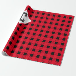 karierte Monogramm-Anfangsklassiker mit rotem und  Geschenkpapier