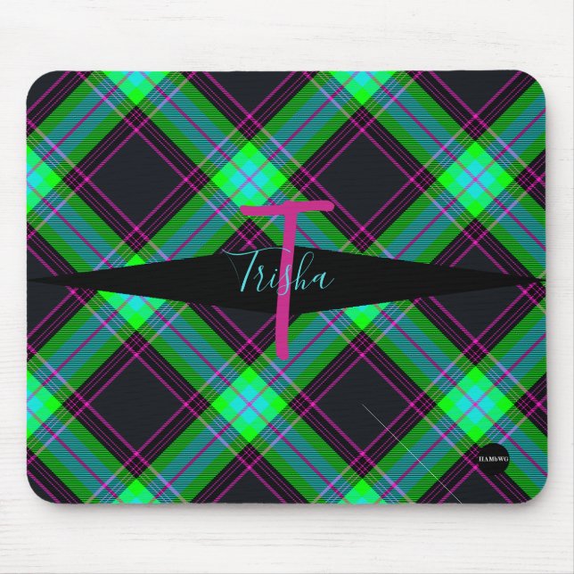 Karierte Mousepad - HAMbyWG - Schwarz, Minze, Rosa (Vorne)