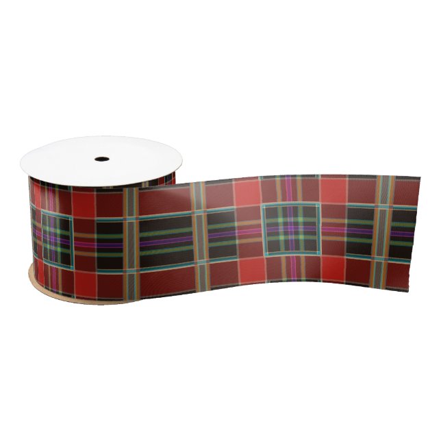 Karierte Multifarbe (Tartan) Satinband (Spule)