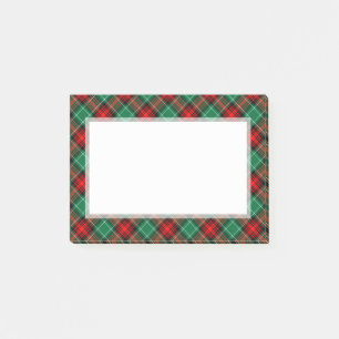 Karierte Muster-Sticker für Red Green Holiday Post-it Klebezettel