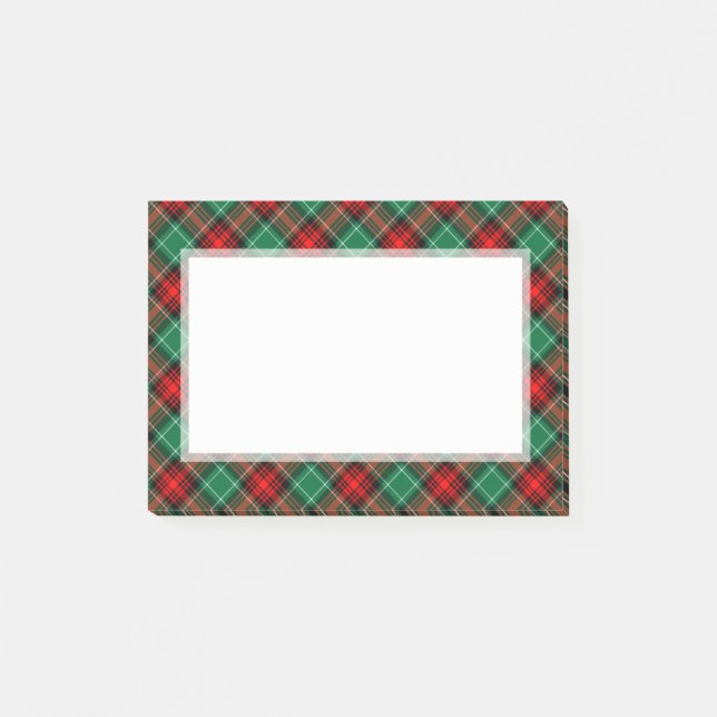Karierte Muster-Sticker für Red Green Holiday Post-it Klebezettel (Vorderseite)