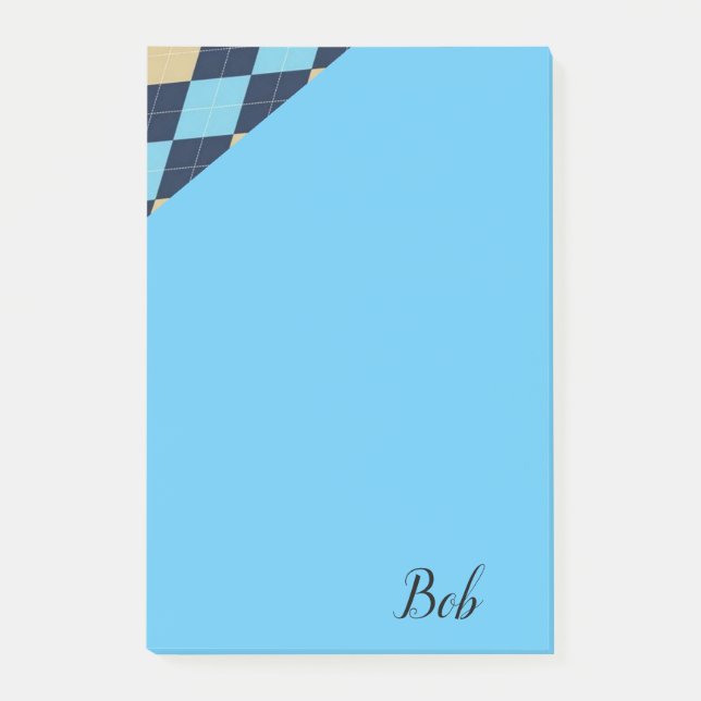 Karierte Nachhinweise Post-it Klebezettel (Vorderseite)