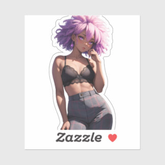 karierte Nacht Aufkleber