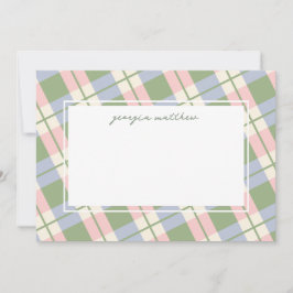 Karierte Note Card Modern Chic Blush Pink Gingham Einladung