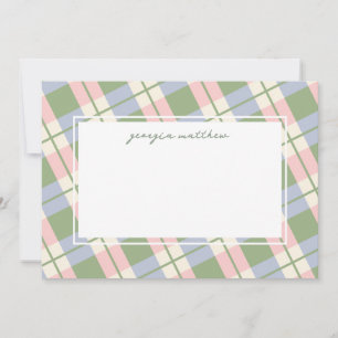 Karierte Note Card Modern Chic Blush Pink Gingham Einladung