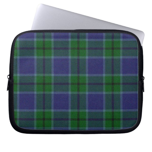 Karierte Notebook-Abdeckung mit blauem und schwarz Laptopschutzhülle (Vorderseite)