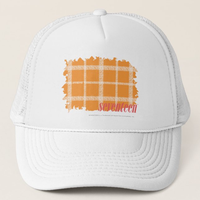 Karierte Orange 3 Truckerkappe (Vorderseite)