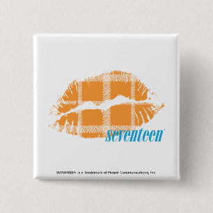 Karierte Orange Button