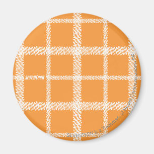 Karierte Orange Magnet