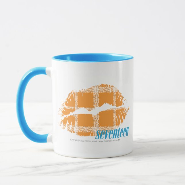 Karierte Orange Tasse (Links)