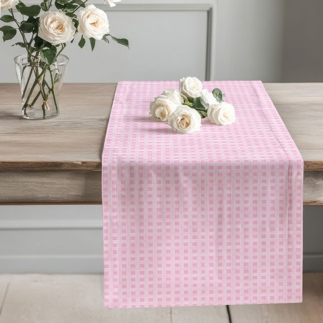 Karierte Pastagericht-Tischrunner Romantische Tisc Großer Tischläufer (Pastel Plaid Table Runner Romantic Table Settings)