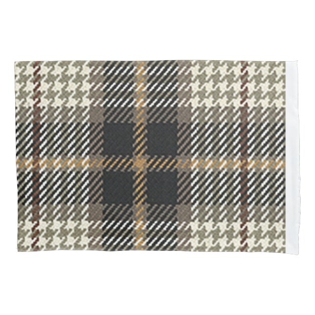 Karierte Pillowcase-Creme und Braune Kissenbezug (Vorderseite-Links)