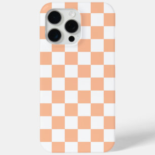 Karierte Quadrate Pfirsich Orange Weiß geometrisch Case-Mate iPhone Hülle