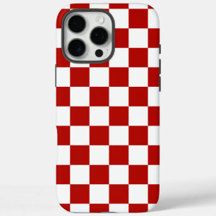 Karierte Quadrate rot weiß geometrisch retro iPhone 16 Pro Max Hülle