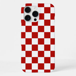 Karierte Quadrate rot weiß geometrisch retro iPhone 16 Pro Max Hülle