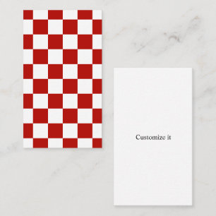 Karierte Quadrate rot weiß geometrisch retro Visitenkarte