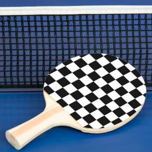Karierte Quadrate schwarz und weiß geometrisch ret Tischtennis Schläger