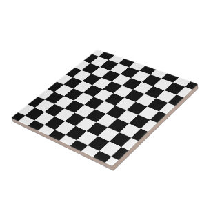 Karierte Quadrate schwarz-weiß geometrisch retro Fliese