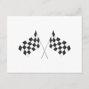 karierte Rennflaggen Grafik Postkarte