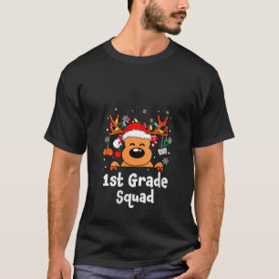 karierte-Rentier-Weihnachtsmannmütze-Lehrer C T-Shirt