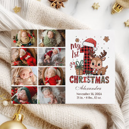 Karierte Rentiere 8 Foto Erste Weihnachtsfeier Feiertagskarte