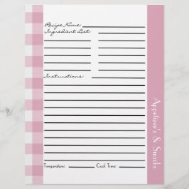 Karierte Rosa- und Weißrezeptblätter