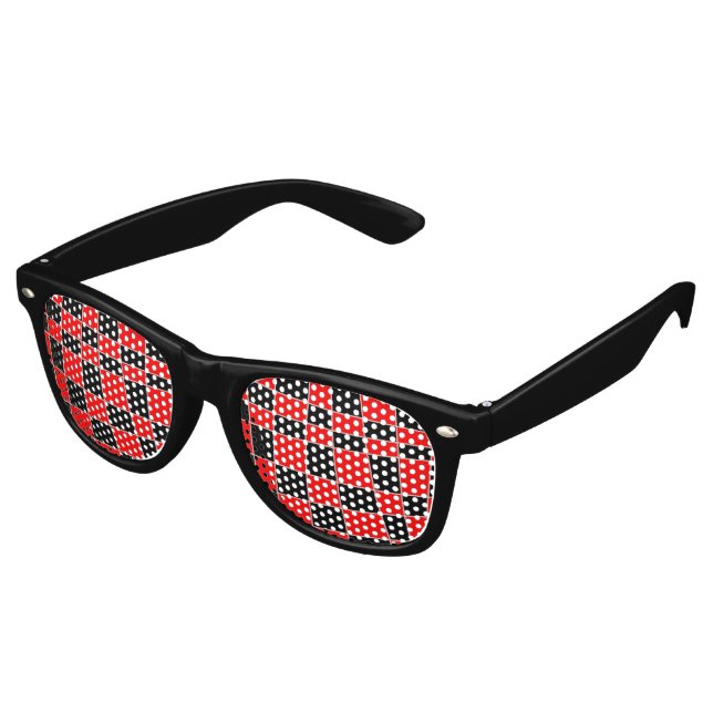Karierte Rot- und Schwarzwurzeln Sonnenbrille (Schrägansicht)