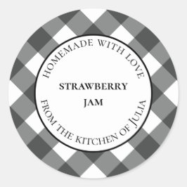 Karierte rote Büffel für hausgemachte Geschenke Runder Aufkleber