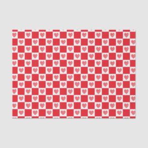 Karierte rote Herzen Seidenpapier