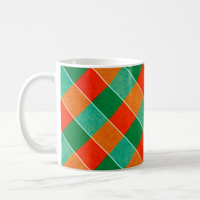 Karierte rote und grüne Tartan-Muster Kaffeetasse (Links)