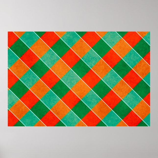 Karierte rote und grüne Tartan-Muster Poster (Vorne)