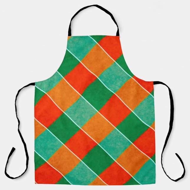 Karierte rote und grüne Tartan-Muster Schürze (Vorderseite)