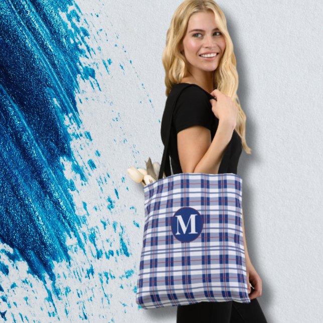 Karierte, rote, weiße und blaue Monogramm (Von Creator hochgeladen)