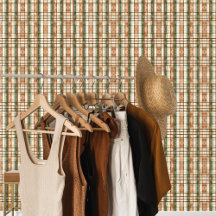 Karierte Sage Tan- und Braunfallfarbe