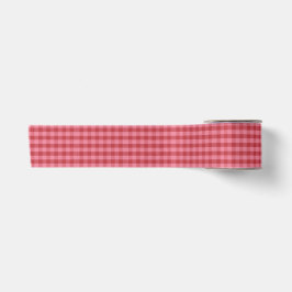 Karierte Schleife in Rosa und Rot Satinband