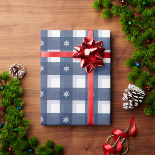 Karierte Schneeflocken aus Gingham Geschenkpapier