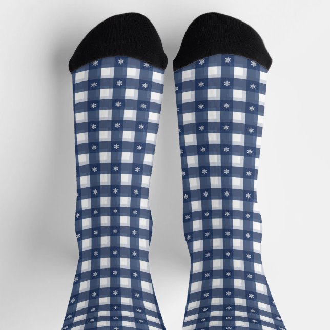 Karierte Schneeflocken aus Gingham Socken (Oben)
