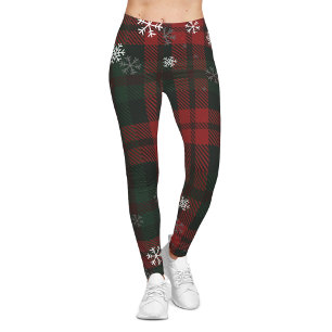 Karierte Schneeflocken Rustikale Winterferien Leggings