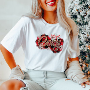 Karierte Schneeflocken Winter T - Shirt