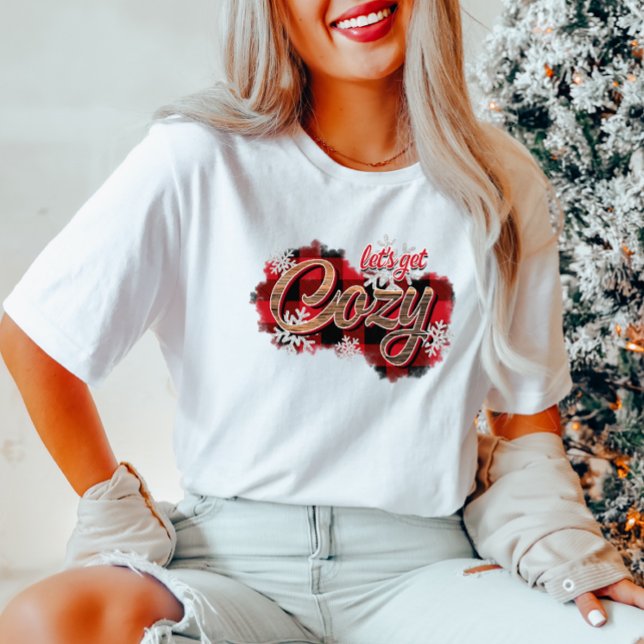 Karierte Schneeflocken Winter T - Shirt (Von Creator hochgeladen)